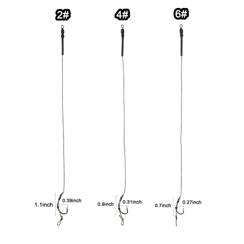 Shaddock Fishing Fishing Carp Hair Boilie Rigs Kit â€“ 45pcs Curved Barbed Carp Hook Braided Line Bait Stopper Needle Tool Scent Corn - Image 2